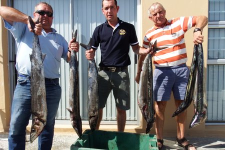 Vlnr is Lambert de Wet, Jaco de Kock en sy pa, Kobus de Kock met hulle pragtige snoeke